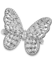 Macy's - Cubic Zirconia Baguette Butterfly Ring (1-1/2 Ct. T.w. - Lyst
