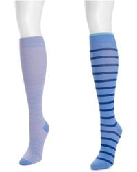 Muk Luks - 2 Pair Pack Nylon Compression Knee High Socks - Lyst