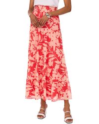 Vince Camuto - Floral Tiered Smocked Waist Maxi Skirt - Lyst