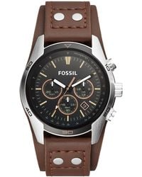 Fossil - Coachman Brown Leather Watch 45mm - Lyst