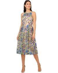 Adrianna Papell - Floral Embroidered Fit & Flare Party Dress - Lyst