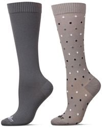 Wellfit - 2 Pair Pack Dotted/ Solid Compression Socks - Lyst