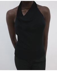 Mango - Halter-neck Lyocell Top - Lyst