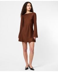 French Connection - Ennis Satin Long Sleeve Mini Dress - Lyst