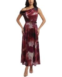 Taylor - Belted Off-the-shoulder Floral A-line Dress - Lyst