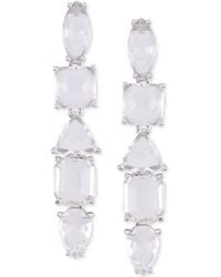 Guess - Mixed Cut Crystal Linear Drop Earrings - Lyst