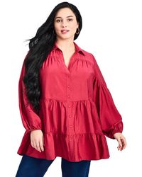 Avenue - Plus Size Amari Tiered Tunic Shirt - Lyst