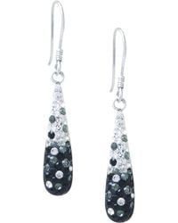 Giani Bernini - Pave Two Tone Crystal Teardrop Earrings Set In Sterling Silver. Available In Clear And Blue - Lyst