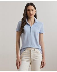 Ralph Lauren - Floral-logo Cotton Pique Polo Shirt - Lyst
