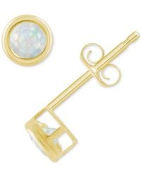 Macy's - Gemstone Round Stud Earrings - Lyst