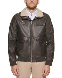 Tommy Hilfiger Mens Classic Faux Leather Jacket 