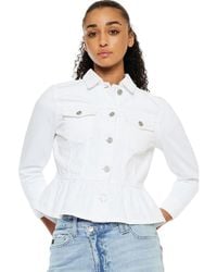 Kancan - Marilou Peplum Denim Jacket - Lyst