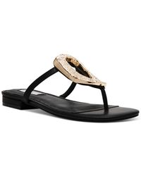 Steve Madden - Melo Ornament Embellished T-strap Slide Sandals - Lyst