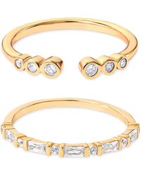Giani Bernini - 2-pc. Set Cubic Zirconia Bezel & Baguette Stack Rings In 18k Gold-plated Sterling Silver, Created For Macy's - Lyst