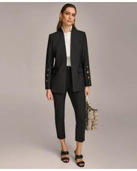 Donna Karan - Button Sleeve Blazer Collared Shirt Slim Leg Ankle Pants - Lyst