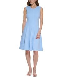 Calvin Klein Synthetic Scuba Crepe A-line Dress in Pink | Lyst