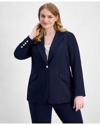 Tahari - Plus Size Peak-lapel Single-button Blazer - Lyst