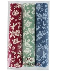 Trafalgar - Oleander Floral And Vine Patterned Handkerchiefs (pack Of 3 - Lyst