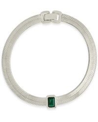 Sterling Forever - Calder Station Cubic Zirconia Herringbone Chain Bracelet - Lyst