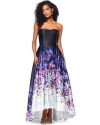 Betsy & Adam - Petite Strapless High-low Ball Gown - Lyst