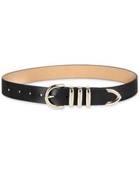 Cole Haan - Modern Triple Keeper Beveled Edge Leather Belt - Lyst