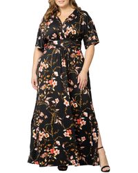 Kiyonna - Plus Size Vienna Kimono Sleeve Long Maxi Dress - Lyst