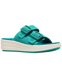 Clarks - Drift Faye Round Toe Wedge Sandals - Lyst