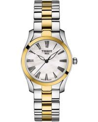 Tissot - Swiss T-wave Two-tone Stainless Steel Bracelet Watch 30mm - Lyst