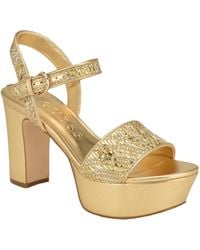 Guess - Haldem Two Band Ankle Strap Platform Dress Sandals - Lyst