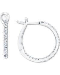 Macy's - Diamond In & Out Hoop Earrings (1/4 Ct. T.w. - Lyst