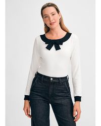 Isaac Mizrahi New York - Long Sleeve Bow Top - Lyst