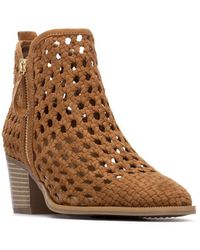 Xti - Block Heel Braided Style Ankle Booties - Lyst