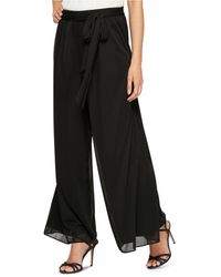 Alex Evenings Plus Size Wide-leg Chiffon Pants in Taupe (Natural) - Lyst
