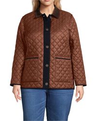 Lands' End - Plus Size Reversible Barn Quilted Insulated Jacket - Lyst