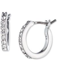 Karl Lagerfeld - Extra-small Pave Hoop Earrings - Lyst