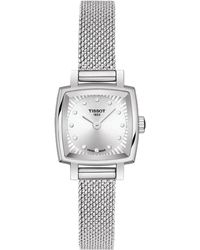 Tissot - Swiss T-lady Lovely Diamond Accent Stainless Steel Mesh Bracelet Watch 20mm - Lyst