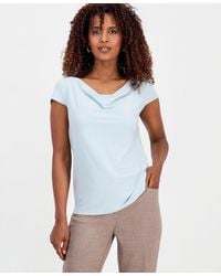 Kasper - Cowlneck Cap-sleeve Top - Lyst