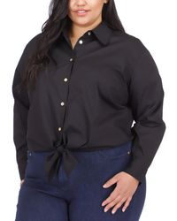 Michael Kors - Michael Plus Size Tie-waist Cotton Button-up Shirt - Lyst