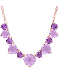 Macy's - Pink & Purple Heart & Round 17" Collar Necklace (37-1/2 Ct. T.w. - Lyst