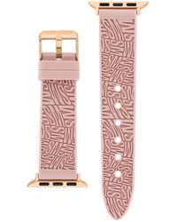 Steve Madden - Light Pink Swirl Logo Silicone Strap Compatible With 38, 40, 41mm Apple Watch - Lyst