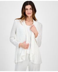 Anne Klein - Petite Open-front Long-sleeve High-low Cardigan - Lyst