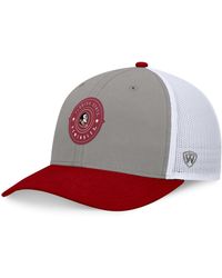 Top Of The World - Gray/garnet Florida State Seminoles Rob Trucker Adjustable Hat - Lyst