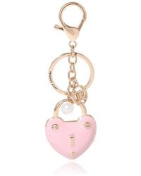 Juicy Couture - Heart Lock Keychain – Chic Pink & Gold Fashion Accessory - Lyst