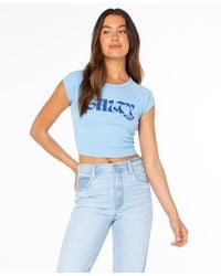 Roxy - Salty Feels Short-sleeve Crop Top - Lyst