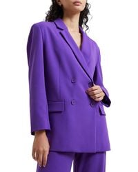 French Connection - Whisper Notched Collar Double-breasted Blazer - Lyst