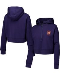 Under Armour - Auburn Tigers Inline Modest Cropped Half-zip Hoodie - Lyst