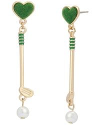 Betsey Johnson - Faux Mother Of Pearl Stone Golf Club Drop Earrings - Lyst
