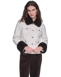 KARL LAGERFELD - Faux-fur Collar And Cuffs Short Jacket - Lyst