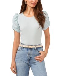Vince Camuto - Ruched Puff Sleeve Textured Top - Lyst