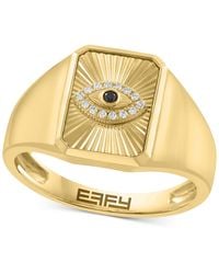 Effy - Effy Black & White Diamond Evil Eye Sunray Ring (1/20 Ct. T.w. - Lyst